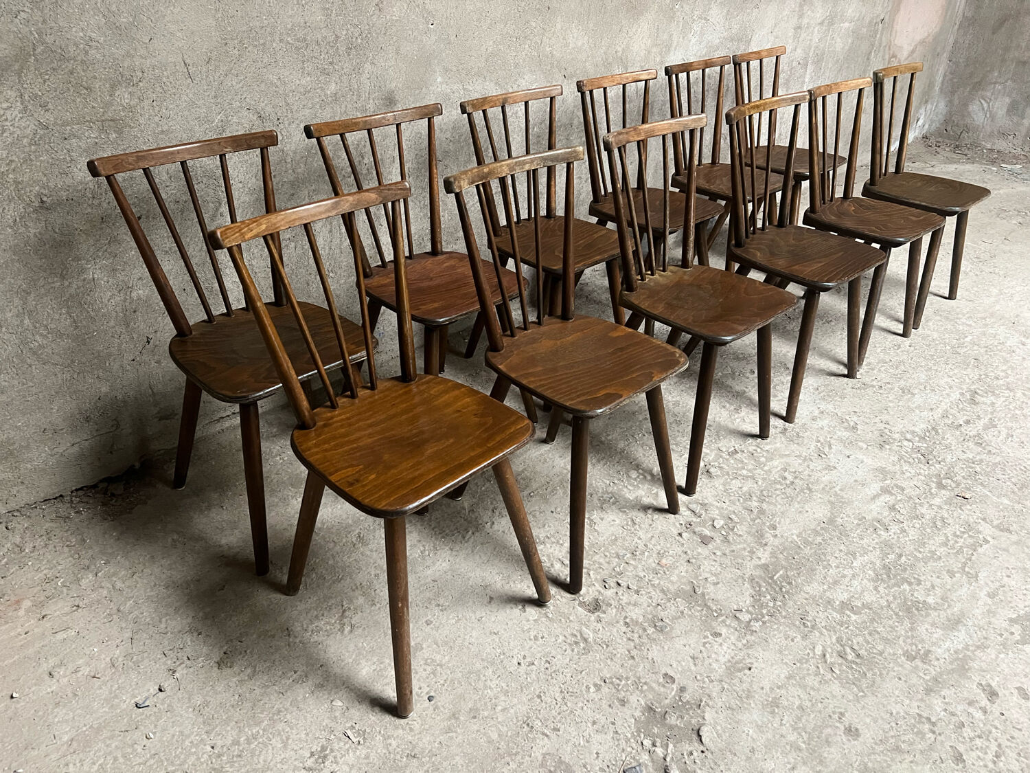 Series of 17 Fanette bistro chairs 1960 tapiovaara style