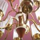 Swedish mid-century chandelier in teak with 12 tulips Eriksmalaglass (38 cm)