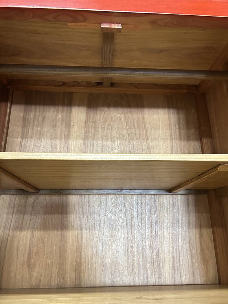 Red solid wood wedding wardrobe