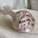 Clichy vase 1900 speckled opaline white and pink