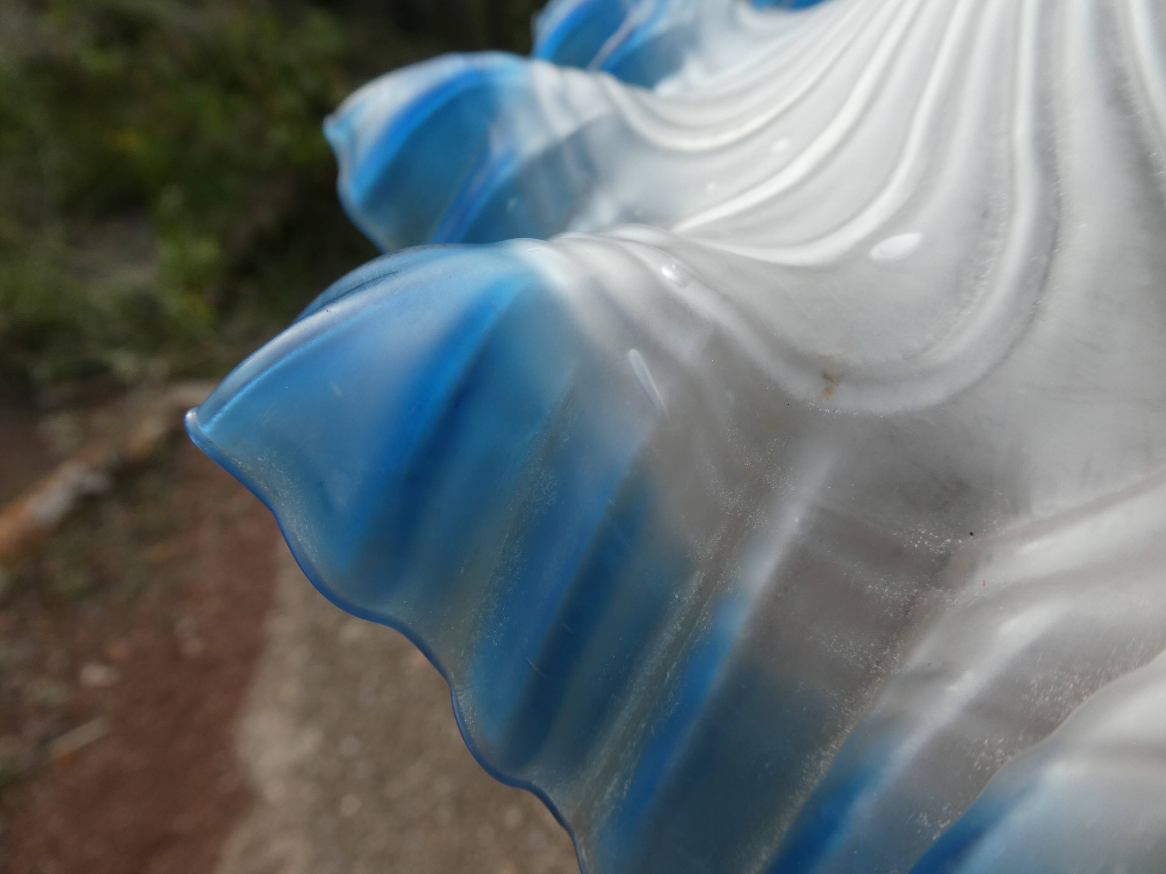 Vintage blue draped glass walkman