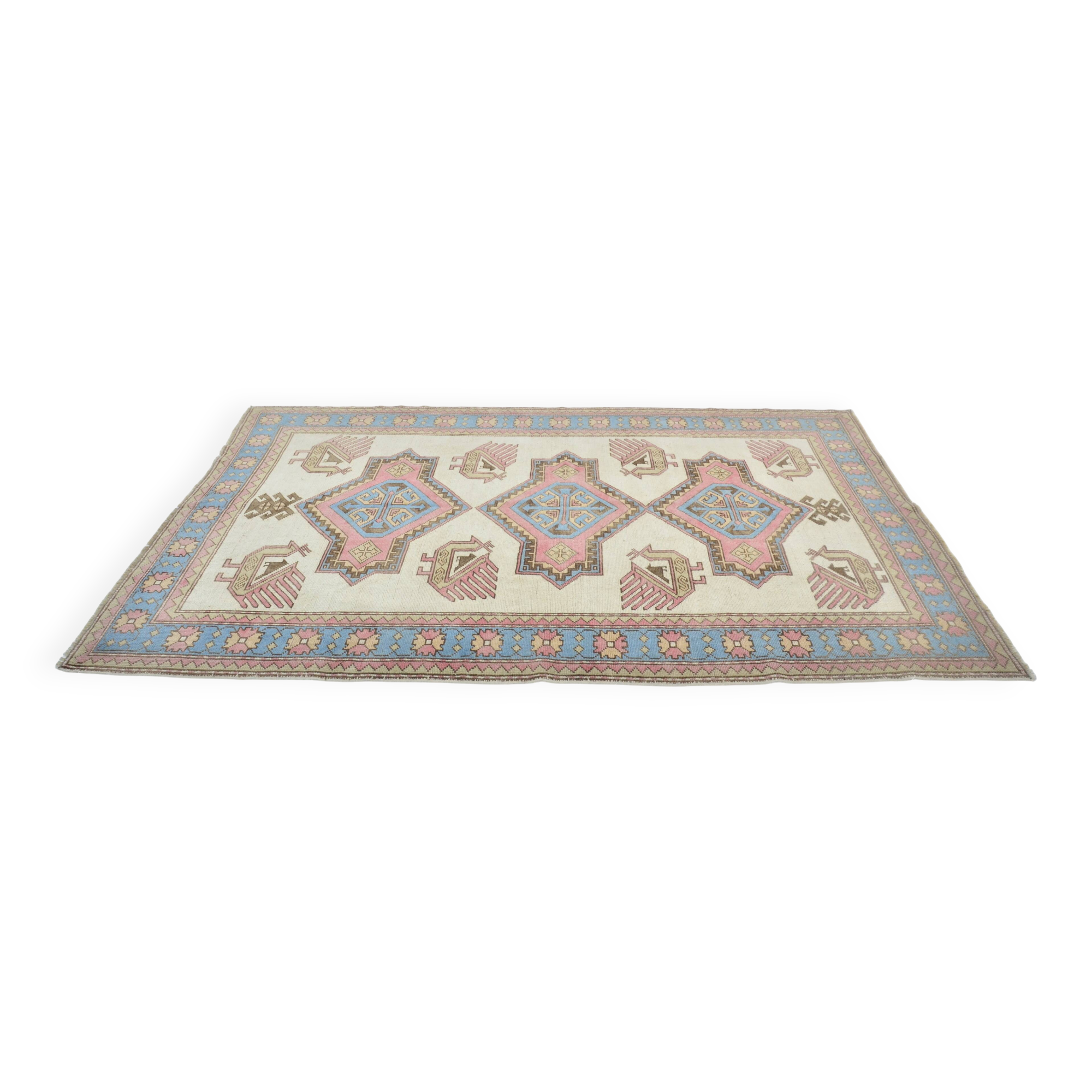 Hand-knotted Anatolian floral rug sku 3430