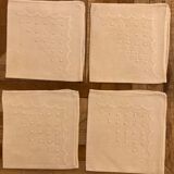 Set of 4 small old towels, hand embroidered