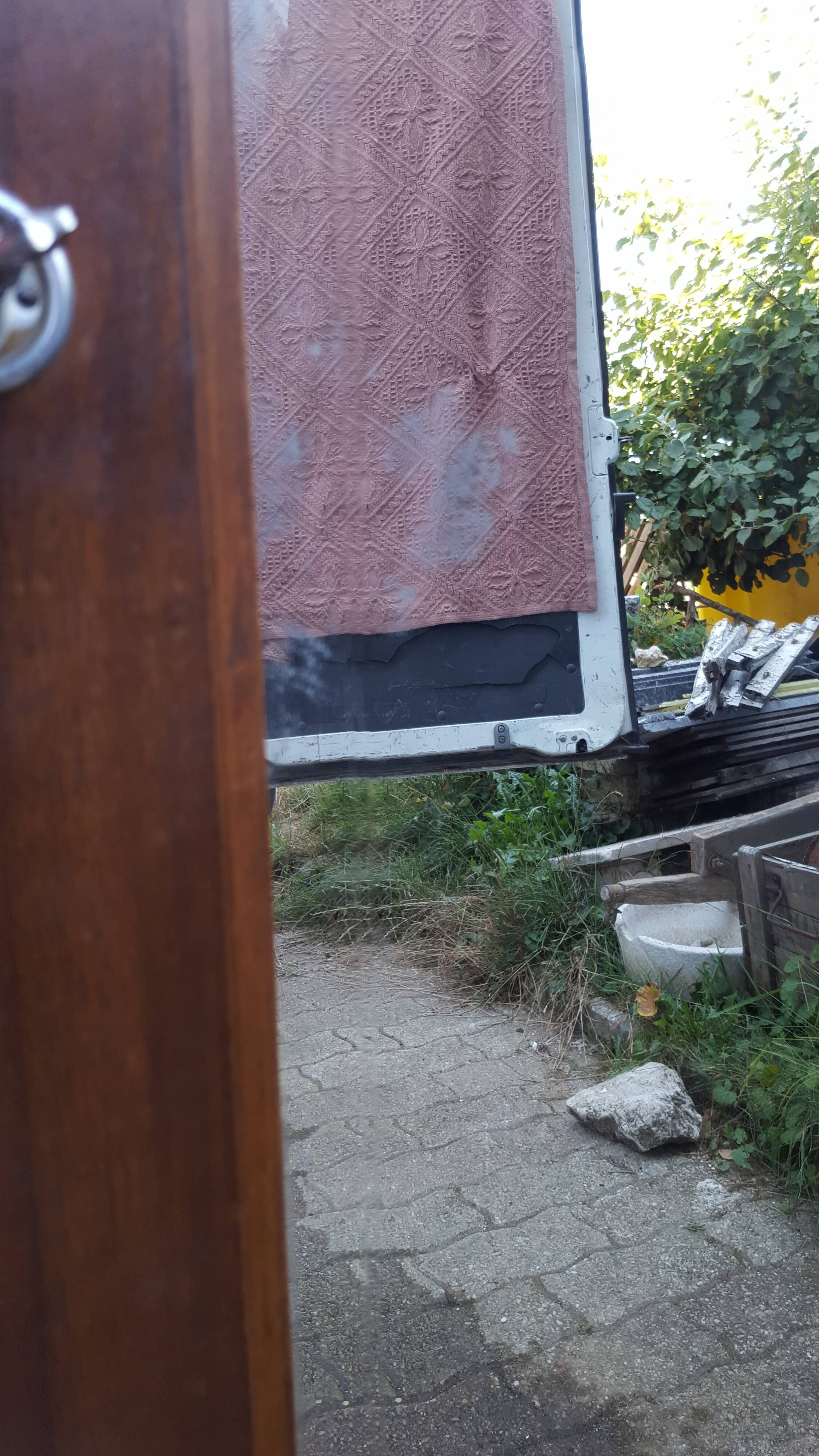 Walnut Art Deco mirror holder