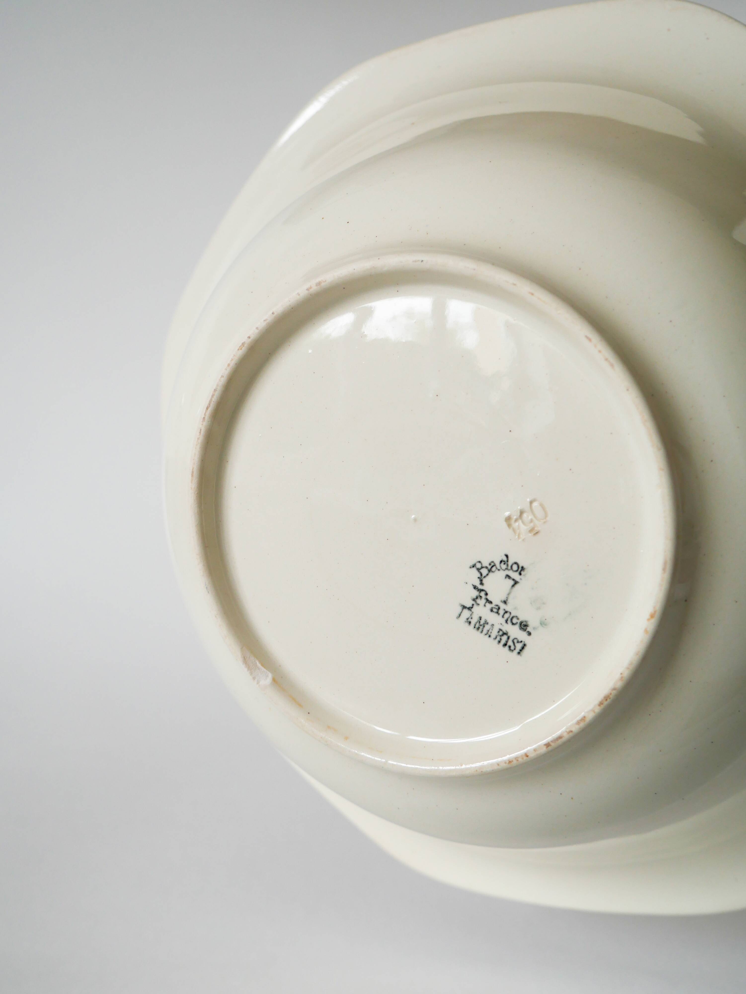 Large Badonviller salad bowl, Tamarista model, 1940