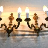 Paire d’appliques Bronze 2 lumières style Louis XV
