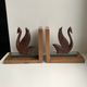 Pair of greenhouse books swans in wood and bakelite 50s