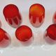 10 ruby red blown glass champagne flutes