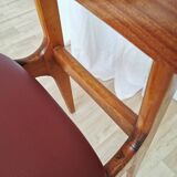 Vintage Beech Wood Dining Chair: Red Faux Leather, Made in Yugoslavia