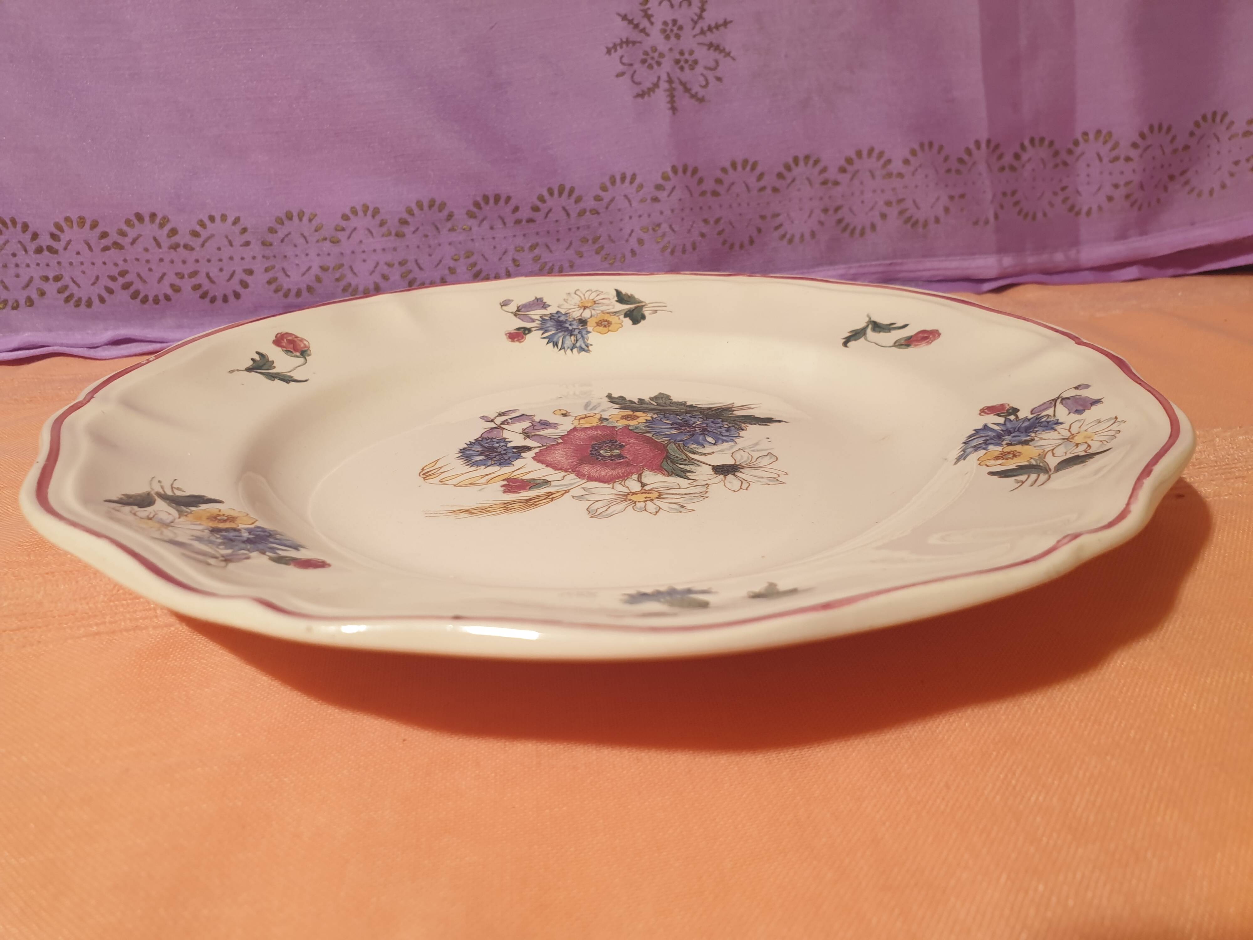 3 flat plates 3 soup plates Agreste Digoin Sarreguemines