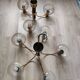 Pair of matching brass and bakelite chandeliers, 3 and 5 branches, 70s milk