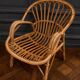 Suite of three rattan armchairs 1960 with original patina