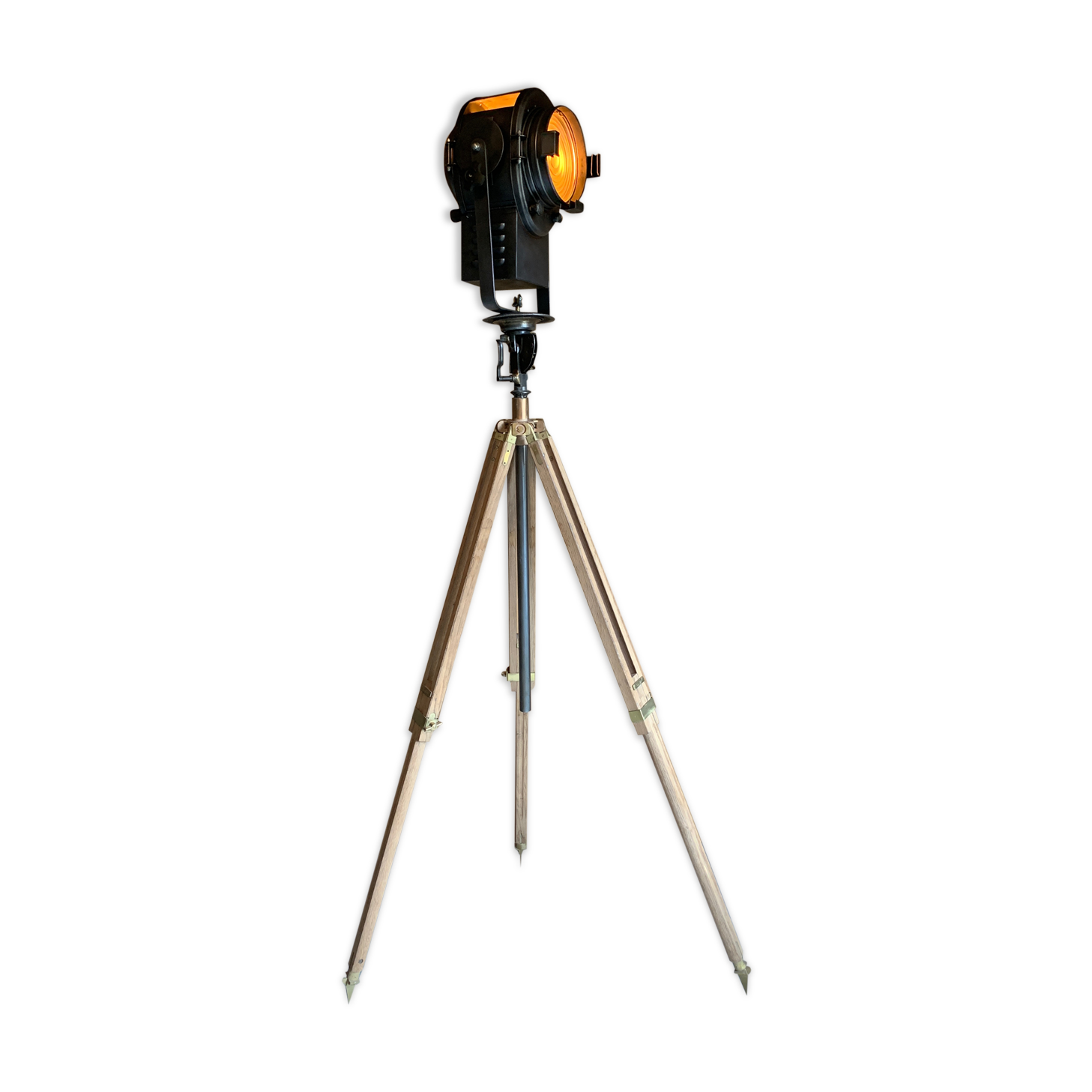 Cinema projector A.E Cremer Paris on its adjustable wooden foot circa 1960