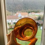 3 orange block spirit glasses