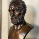 Bronze bust representing a philosopher after the Antique, 19th century, foundry Luppens.