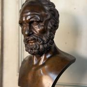 Bronze bust representing a philosopher after the Antique, 19th century, foundry Luppens.