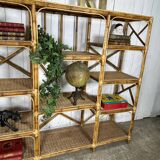 Bamboo and rattan shelf