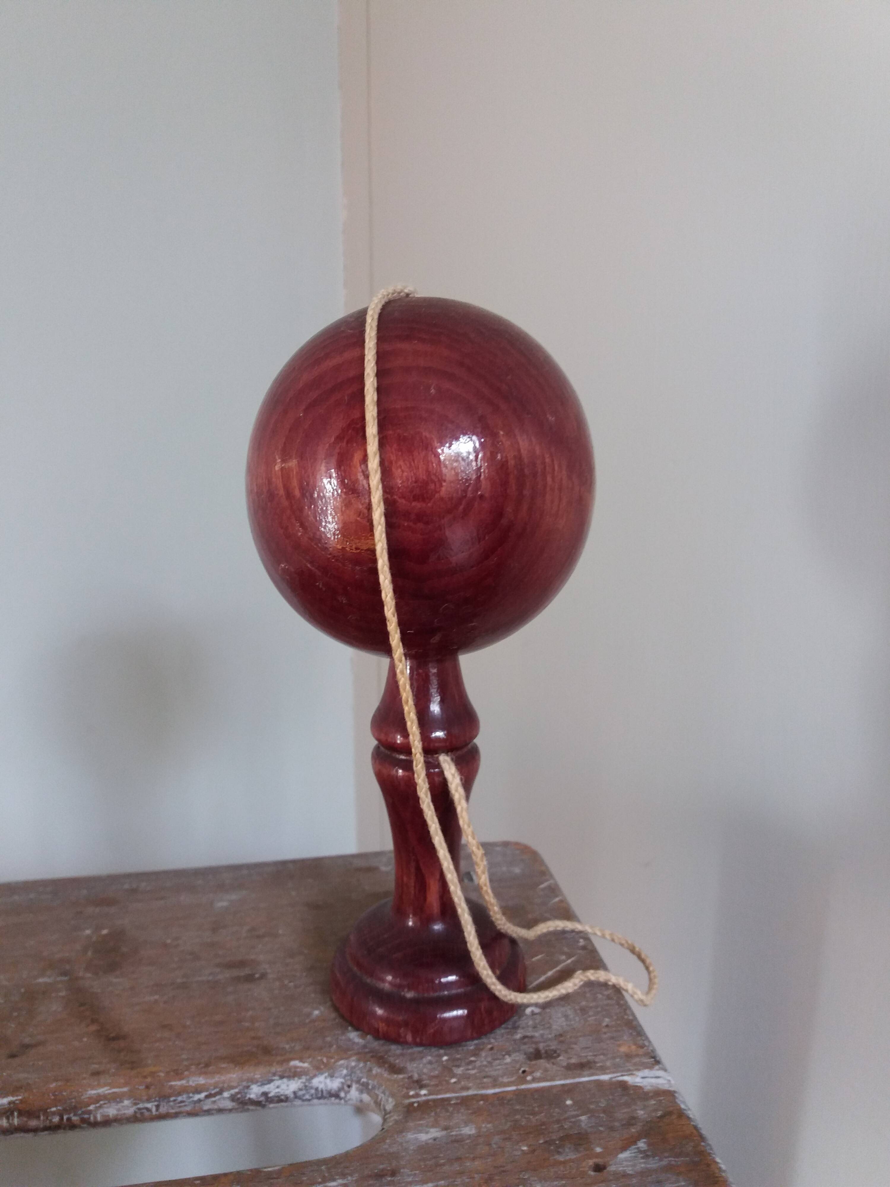 Old bilboquet stained wood plum purple