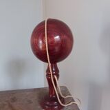 Bilboquet ancien bois lasuré prune violet