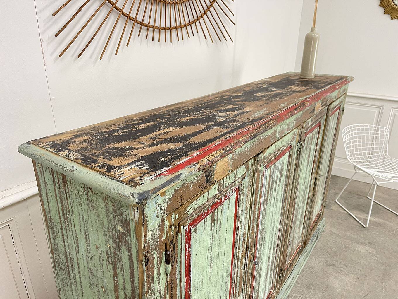 Patinated pine sideboard, 1920