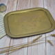 Vintage golden brass serving tray