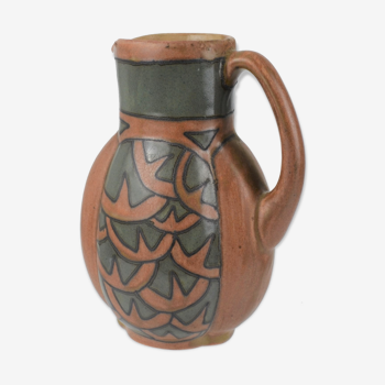 Stoneware cider pitcher from the HB Quimper Odetta manufacture