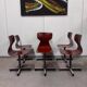 Set of 6 mid-century modern Pagholz chairs, moulded plywood seats, steel base, 1960s
