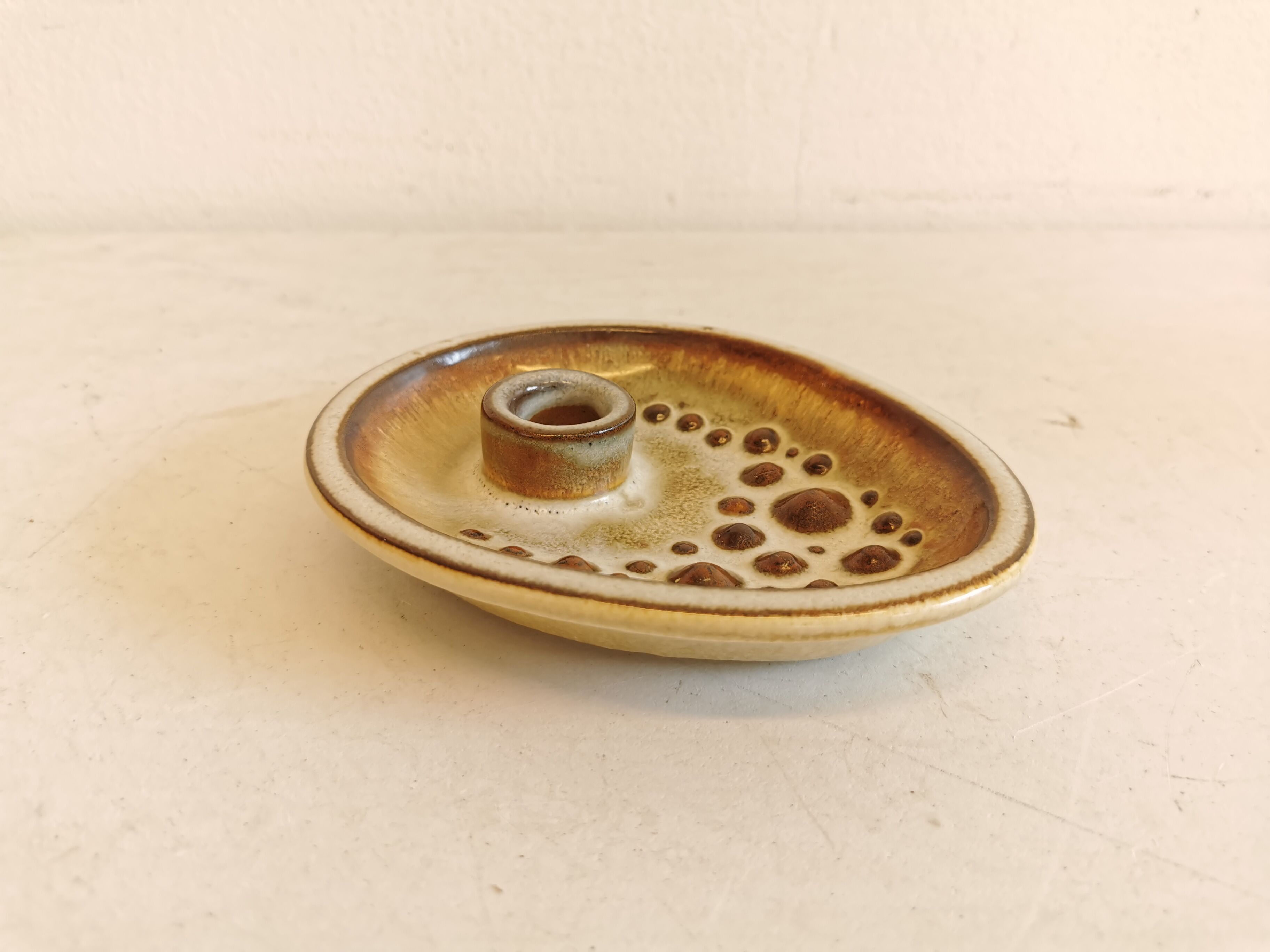 Ceramic candle holder, produced by Danish Søholm and designed by Einar Johansen.