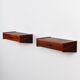 Pair of Scandinavian floating nightstands rosewood Denmark 1960