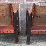 Pair of safari-style armchairs, 1930s