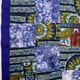Nappe bleue quilt africaine carrée 110cm.