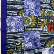 Blue square African quilt 110cm.