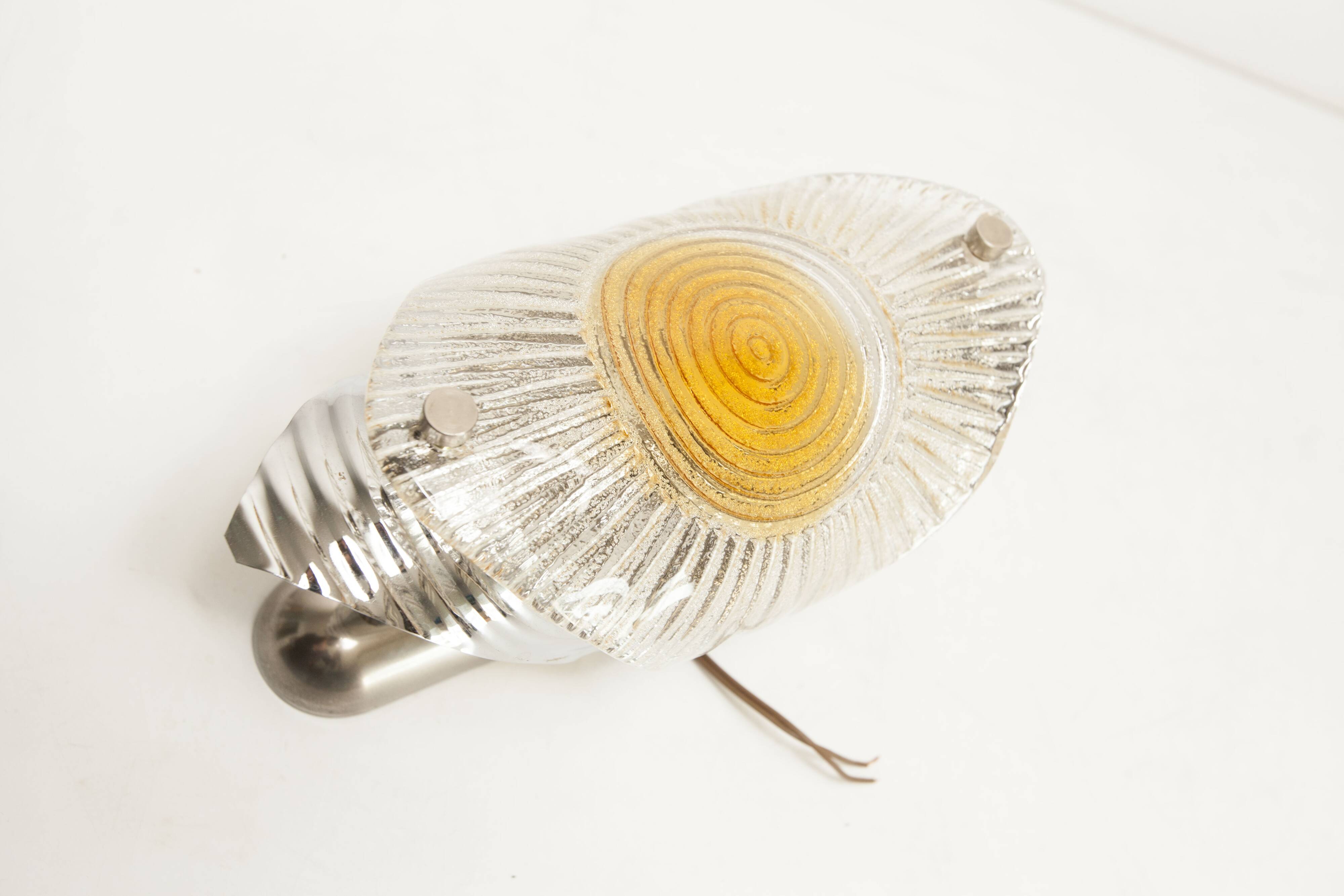 Rare Murano chrome sheet wall light 1960