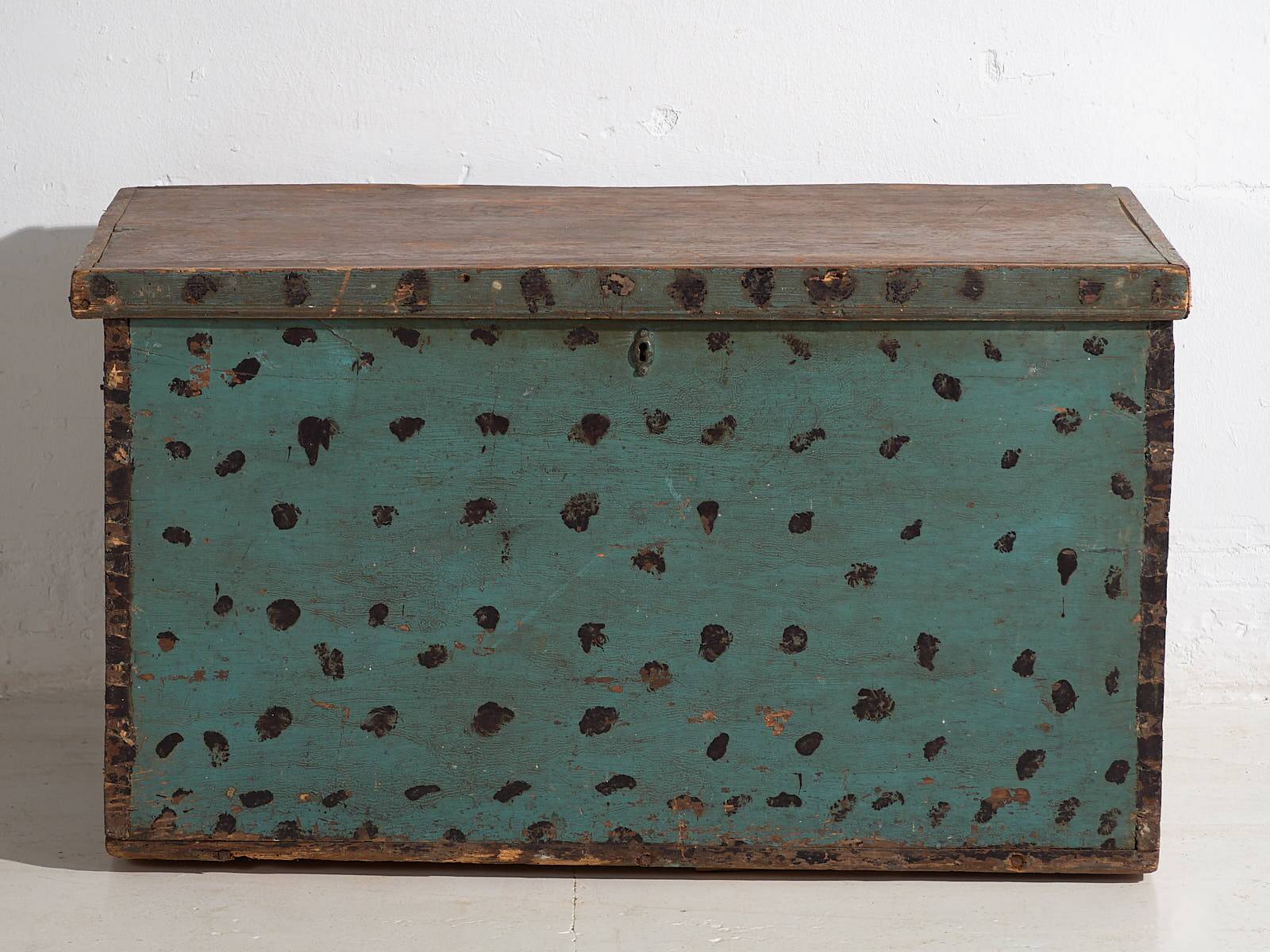 Antique Mint Green Storage Trunk (c.1920)