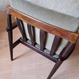 Pair of Danish Grete Jalk armchairs model Poul Jeppesen 56 in rosewood Denmark.