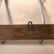 Old vintage wood and metal wall coat holder 4 patères