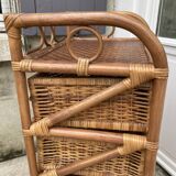 Vintage rattan chiffonier
