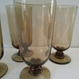 Serie de 6 verres fumés 70's