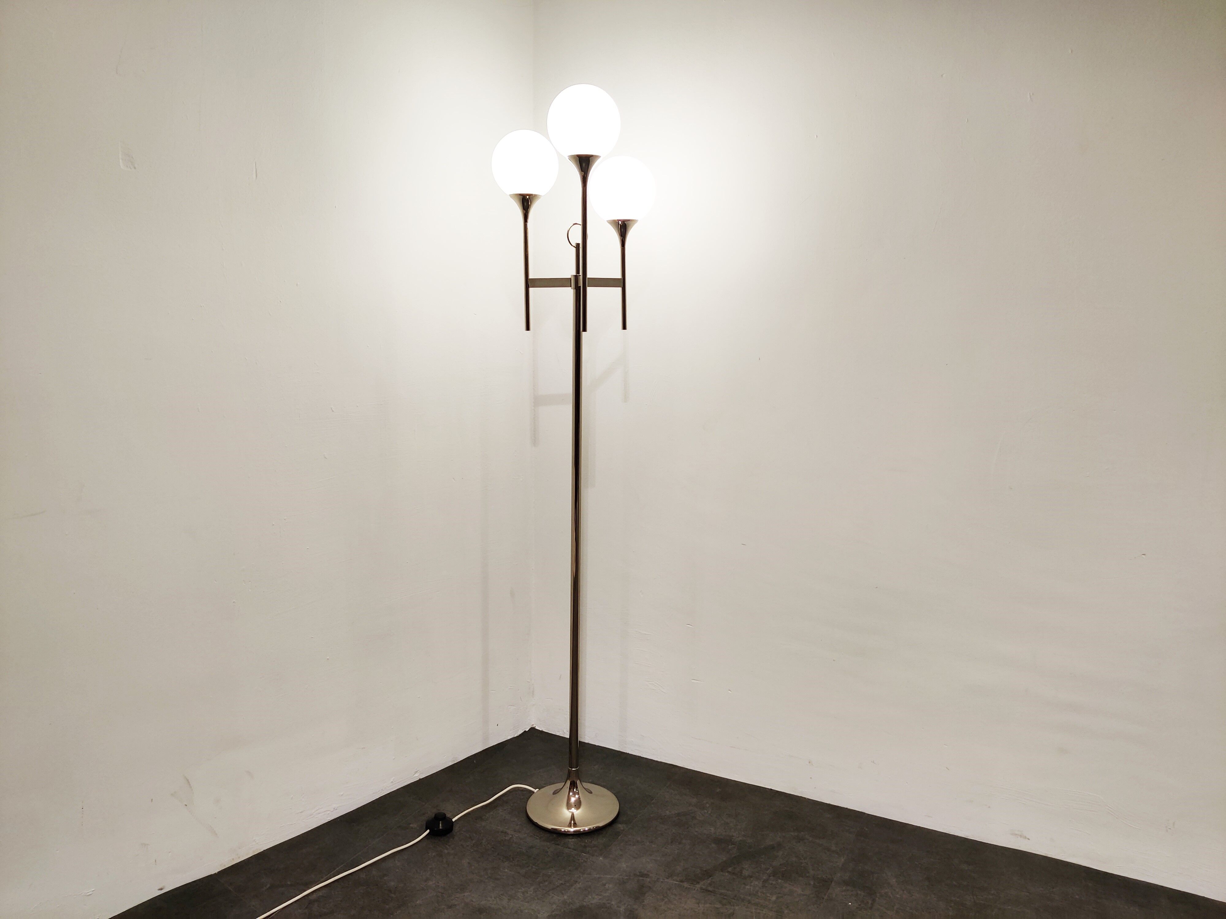 Vintage chrome Sciolari floor lamp, 1970s , Italy