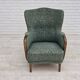 1960s, Danish armchair, green furniture velour, beech wood.