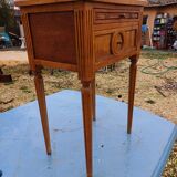 Nightstand 2 drawers walnut oak and burl walnut