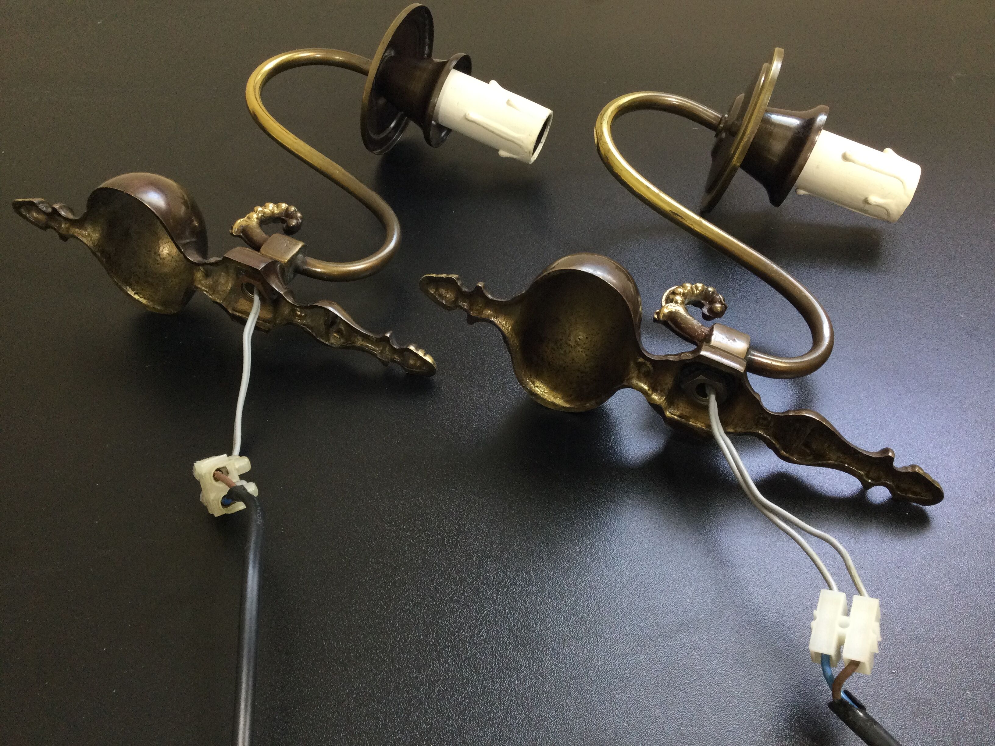 Dutch pair of sconces