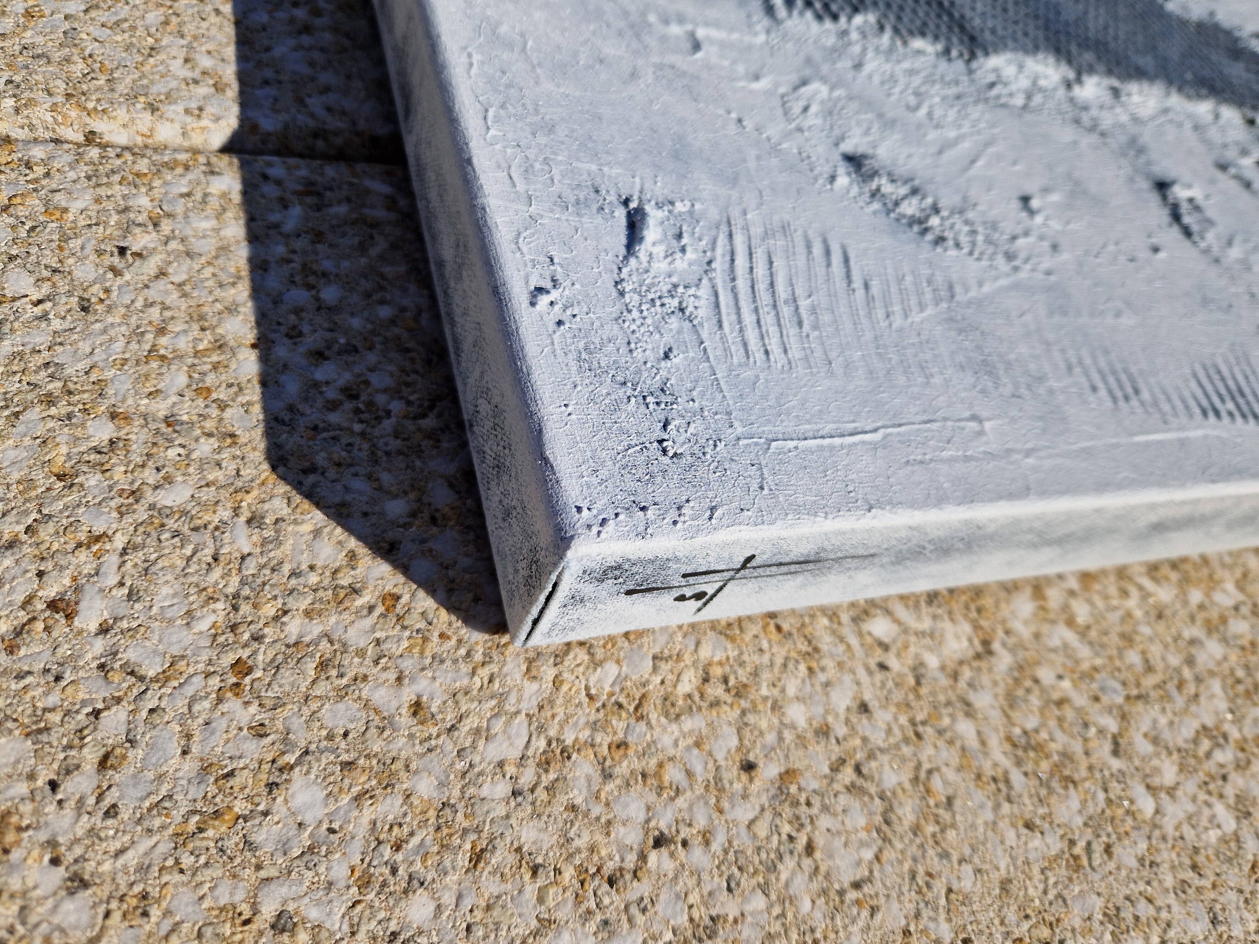 Minimalist monochrome abstract painting white