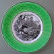 Old plate captioned "Battered with deer", Digoin-&-Sarreguemines