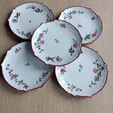 Five porcelain dessert plates
