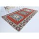 Vintage Turkish Hand-Knotted Wool Cotton Red Runner 110x193