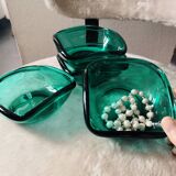 Lot de 4 coupelles en verre émeraude