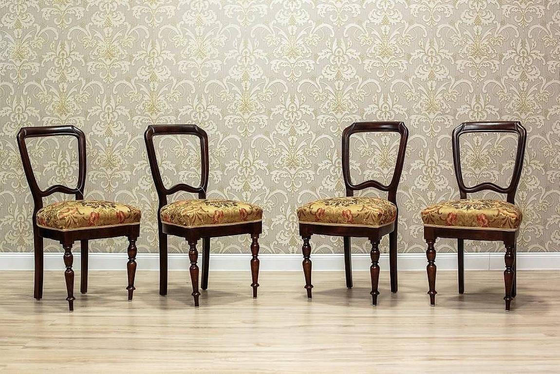 Vintage Mahogany Chairs, 1930s, Set of 4