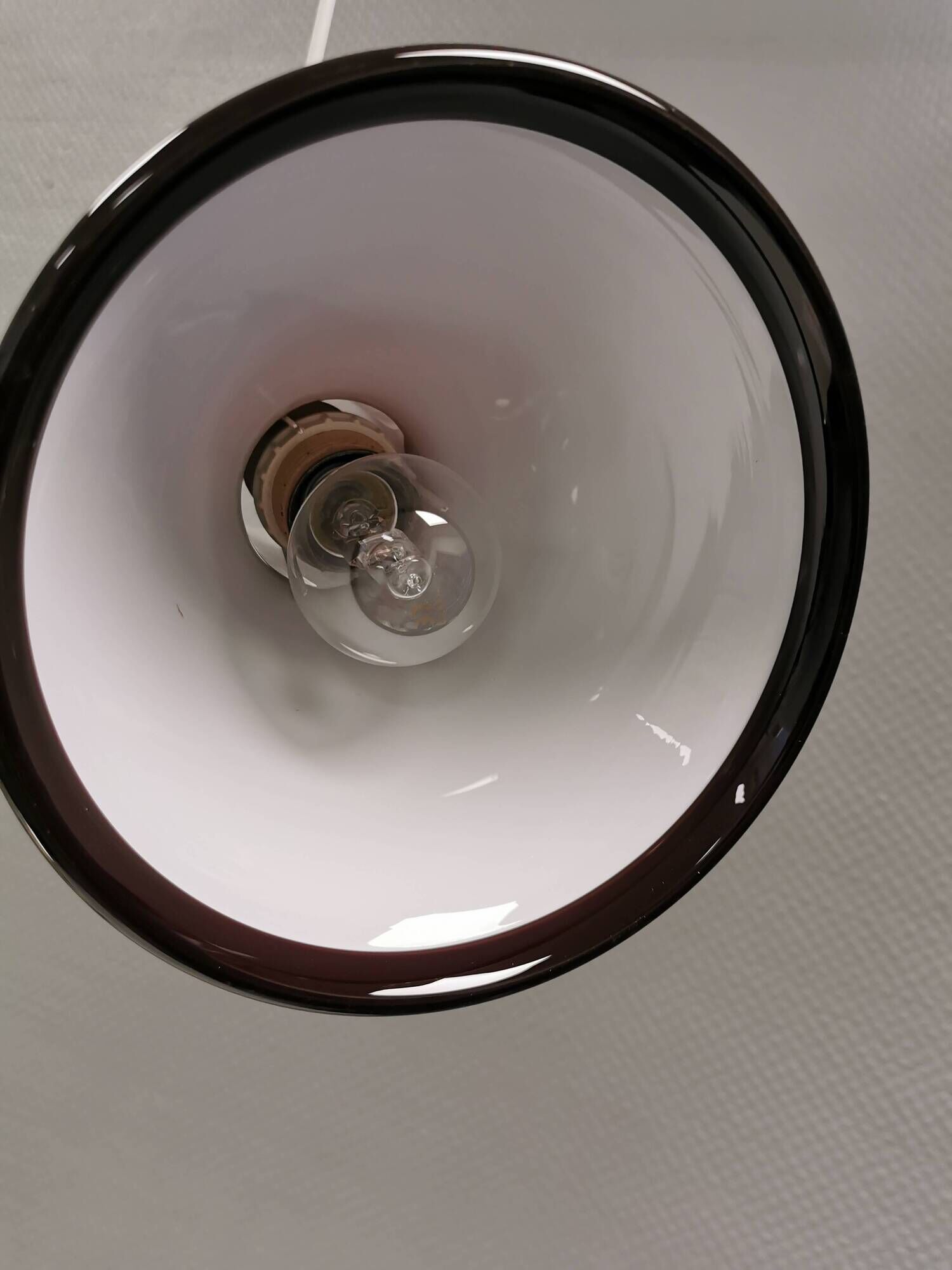 Holmegaard P&T pendant lamp with ‘aubergine’-coloured opal glass