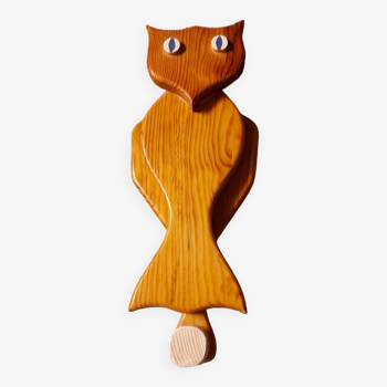 Wooden wall coat rack, owl